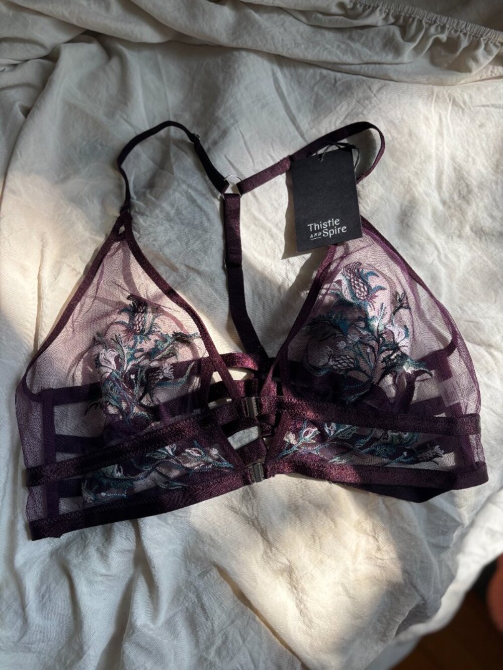 NWT THISTLE AND SPIRE Cirsi Bralette Cordial 1X